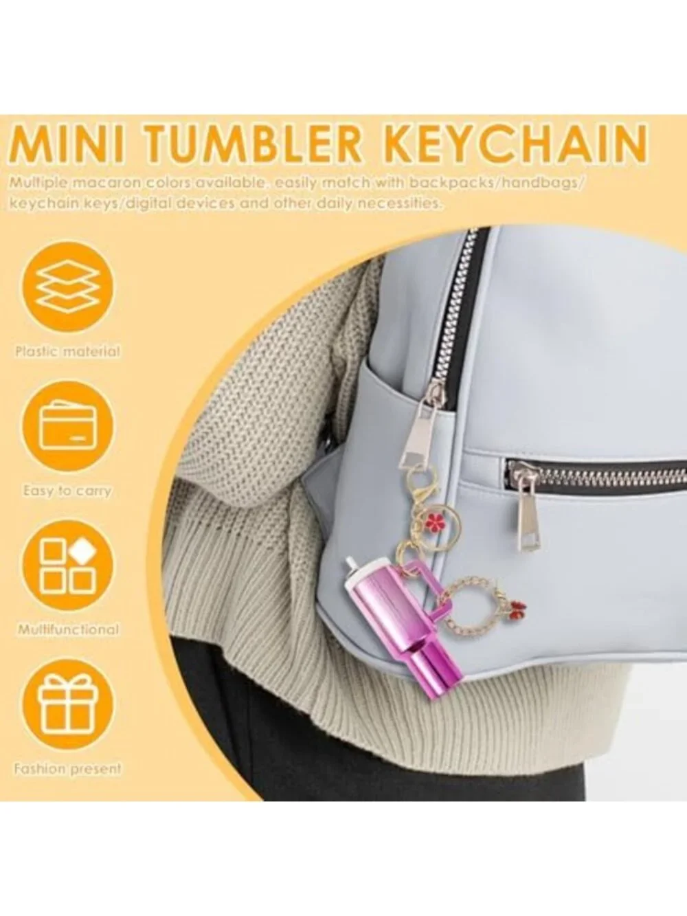 20PCS Mini Tumbler Keychains & Chapstick Holders for Women’s Handbags & Purses